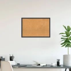 38"x26" Stylish Wood Frame Natural Cork Board Black - Amanti Art: Wall Mount, Decorative, 2ft X3ft -Home Furniture GUEST 5c3adf63 2357 4954 913a b187b340f4ea