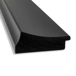 44" X 33" Non-Beveled Grand Black Wall Mirror - Amanti Art: Modern Rectangle, Polystyrene Frame, Wall Mounted