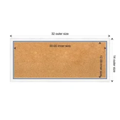 32"x14" Morgan Wood Frame Natural Cork Board White/Blue - Amanti Art: Wall Mount, Bulletin Board, No Choking Hazard -Home Furniture GUEST 5cd02deb 9bf5 4396 939c e75711e68474