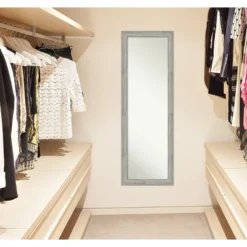 18"x 52" Dove Graywash Framed On The Door Mirror - Amanti Art -Home Furniture GUEST 5ce8e80f ec63 4c96 8bad 4e539e06df9f