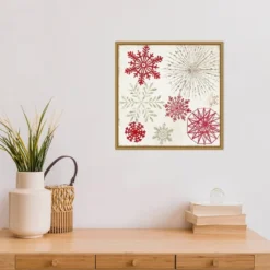 16" X 16" Merry Christmas Sparkles Snowflakes By PI Studio Framed Canvas Wall Art - Amanti Art -Home Furniture GUEST 5d9a0ba8 5121 48b0 84f1 4e1c7f6aa311