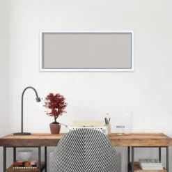32"x14" Morgan Wood Frame Gray Cork Board White/Blue - Amanti Art -Home Furniture GUEST 5dd30bc0 e70d 4592 8415 03157c62da5d