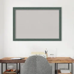 39"x27" Upcycled Wood Frame Gray Cork Board Teal - Amanti Art -Home Furniture GUEST 5e4f9f77 9bda 4bbb a3a9 41f6b7589c6a