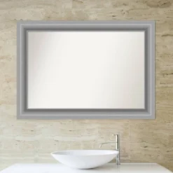 42" X 30" Non-Beveled Peak Polished Nickel Bathroom Wall Mirror - Amanti Art 14 42" X 30" Non-Beveled Peak Polished Nickel Bathroom Wall Mirror - Amanti Art -Home Furniture GUEST 5f542590 d6f8 480b 95e8 d6dd6d634e75