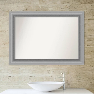 42" X 30" Non-Beveled Peak Polished Nickel Bathroom Wall Mirror - Amanti Art 7 42" X 30" Non-Beveled Peak Polished Nickel Bathroom Wall Mirror - Amanti Art - Image 5