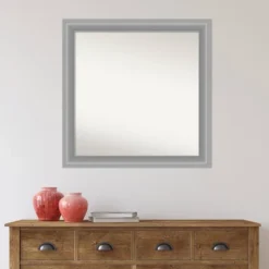 31" X 31" Non-Beveled Peak Polished Nickel Narrow Wall Mirror - Amanti Art -Home Furniture GUEST 614cfd65 c134 48e6 bdd9 a5d03731e95e