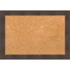 Amanti Art Whiskey Brown Rustic Wood Framed Corkboard, Grey Cork -Home Furniture GUEST 6153461b e480 4d51 bf77 8519eb39b491