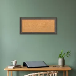 33"x15" Upcycled Wood Frame Natural Cork Board Brown/Gray - Amanti Art: Wall Mount, Large Bulletin Board -Home Furniture GUEST 61ef705a 00d9 44f1 aa56 23548e4ef5ad
