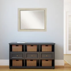 32" X 26" Beveled Parthenon Cream Wood Wall Mirror - Amanti Art -Home Furniture GUEST 620b7b63 ad21 42be b391 5f7dea2da005