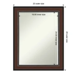 Amanti Art Harvard Walnut Petite Bevel Bathroom Wall Mirror 28.5 X 22.5 In. -Home Furniture GUEST 62bde567 0f7e 4ea0 af8b c31e2359689d