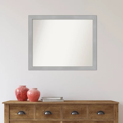 31" X 25" Non-Beveled Vista Brushed Nickel Narrow Bathroom Wall Mirror - Amanti Art 7 31" X 25" Non-Beveled Vista Brushed Nickel Narrow Bathroom Wall Mirror - Amanti Art - Image 5
