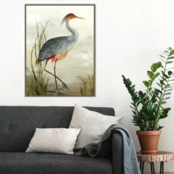22" X 30" Heron By Aimee Wilson Framed Canvas Wall Art Gray Wash - Amanti Art -Home Furniture GUEST 630674c1 5ff8 4383 9d2a 2555322b50a4