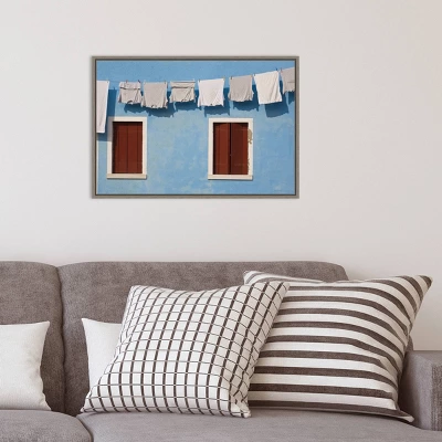 23" X 16" Hanging Laundry Along Wall By Brenda Tharp Danita Delimont Framed Canvas Wall Art Blue - Amanti Art 9 23" X 16" Hanging Laundry Along Wall By Brenda Tharp Danita Delimont Framed Canvas Wall Art Blue - Amanti Art - Image 7