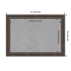 Amanti Art Rustic Pine Brown Framed Magnetic Board 41 X 29 In. -Home Furniture GUEST 644ee97d 5523 4dea 98c3 225e11821821
