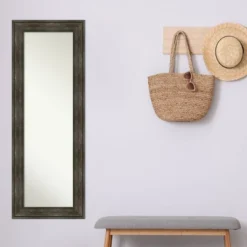 20" X 54" Non-Beveled Rail Rustic Char Full Length On The Door Mirror - Amanti Art -Home Furniture GUEST 64a32f9d 4ce0 4488 96cb 115906e4dc39