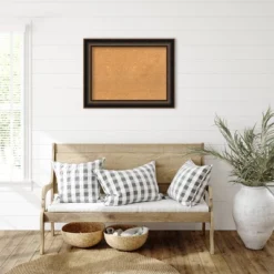 34"x26" Villa Wood Frame Natural Cork Board Oil Rubbed Bronze - Amanti Art: Wall Mount, Custom Framed, Home Organization -Home Furniture GUEST 64a884a8 4f44 4ffe ac28 603d3a3e1420