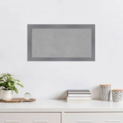 26"x14" Edwin Framed Magnetic Board Gray - Amanti Art: 100% Real Wood, Steel, Wall-Mounted, Organizational Tool -Home Furniture GUEST 64b420e0 3c22 40cc 9e52 0b77695df797