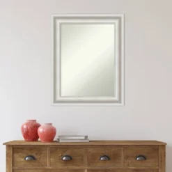 24" X 30" Non-Beveled Parlor White Bathroom Wall Mirror - Amanti Art -Home Furniture GUEST 64dc2cde 4b18 4c2f 9ae1 c57c2d7c08ec