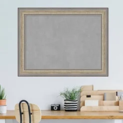 Amanti Art 33"x25" Framed Magnetic Board Fleur Champagne Silver : Metal Wall Mount, Office Décor -Home Furniture GUEST 681698cc f788 43c7 ba45 f15ab839caa5