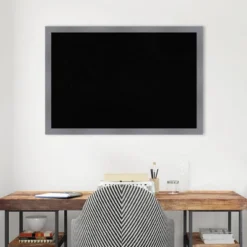 38"x26" Edwin Wood Frame Black Cork Board Gray - Amanti Art -Home Furniture GUEST 68bd4983 61e2 4af2 a528 7977df7ae429