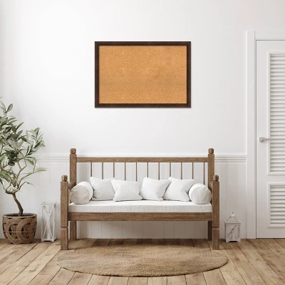 39"x27" Narrow Wood Frame Natural Cork Board Warm Walnut - Amanti Art: Wall Mounted, Bulletin Display 7 39"x27" Narrow Wood Frame Natural Cork Board Warm Walnut - Amanti Art: Wall Mounted, Bulletin Display - Image 5