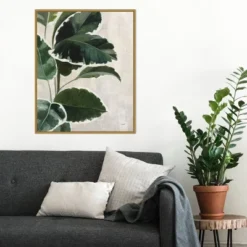 22" X 28" Tropical Study I By Julia Purinton Framed Canvas Wall Art Gold - Amanti Art -Home Furniture GUEST 6a290a29 edf3 4342 8005 07b869c6267a