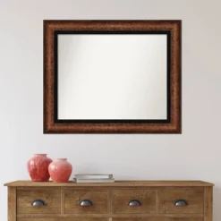35" X 29" Non-Beveled Vogue Bronze Bathroom Wall Mirror - Amanti Art -Home Furniture GUEST 6b40f0db 0ea0 4694 b4f3 16ea39c2021b
