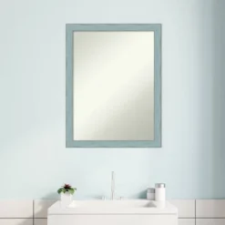 20" X 26" Non-Beveled Sky Blue Rustic Wood Bathroom Wall Mirror - Amanti Art 16 20" X 26" Non-Beveled Sky Blue Rustic Wood Bathroom Wall Mirror - Amanti Art -Home Furniture GUEST 6c96e01d e381 4283 ab5e d3614c594e61