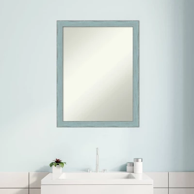20" X 26" Non-Beveled Sky Blue Rustic Wood Bathroom Wall Mirror - Amanti Art 9 20" X 26" Non-Beveled Sky Blue Rustic Wood Bathroom Wall Mirror - Amanti Art - Image 7