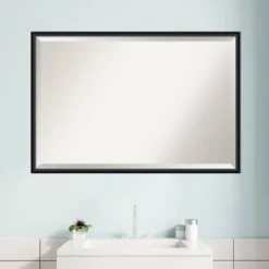 Amanti Art 37" X 25" Lucie Framed Bathroom Vanity Wall Mirror Black : Modern Rectangle, No Assembly Required -Home Furniture GUEST 6cd6ff8d 58d3 41e1 9ca4 41864d1fcd90