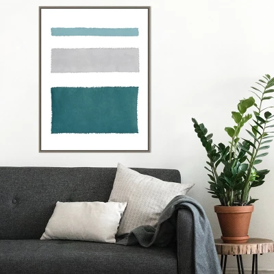 22" X 30" Painted Weaving IV Blue Green By Piper Rhue Framed Canvas Wall Art Gray Wash - Amanti Art 7 22" X 30" Painted Weaving IV Blue Green By Piper Rhue Framed Canvas Wall Art Gray Wash - Amanti Art - Image 5