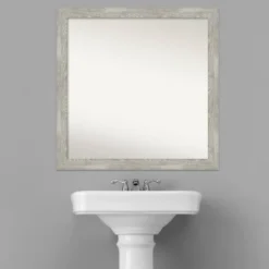 30" X 30" Non-Beveled Dove Narrow Bathroom Wall Mirror Gray Wash - Amanti Art -Home Furniture GUEST 6d25d5fe e7b2 4f8f b025 358050588fbe