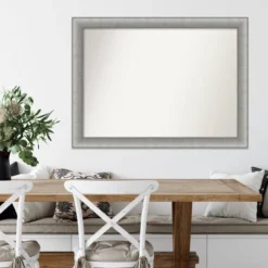 43" X 32" Non-Beveled Elegant Brushed Pewter Wall Mirror - Amanti Art: Modern Polystyrene Frame, Includes Mounting Hardware -Home Furniture GUEST 6de4cb76 71dd 46f5 941d e8aa777ca07f