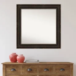32" X 32" Non-Beveled Stately Bronze Wall Mirror - Amanti Art -Home Furniture GUEST 6f26992c d8b0 4d9b 8d75 8c292d3694b3
