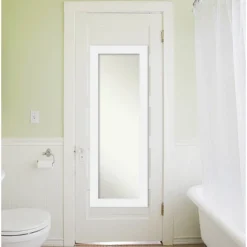 19" X 53" Non-Beveled Corvino White Wood On The Door Mirror - Amanti Art -Home Furniture GUEST 6f568499 1943 444c b76a 7c6a0592ed45