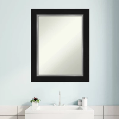 24" X 30" Non-Beveled Eva Bathroom Wall Mirror Black - Amanti Art 9 24" X 30" Non-Beveled Eva Bathroom Wall Mirror Black - Amanti Art - Image 7