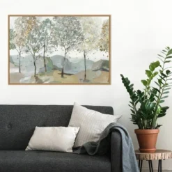 33" X 22" Breezy Landscape Trees I By Allison Pearce Framed Canvas Wall Art Light Brown - Amanti Art -Home Furniture GUEST 71096487 3221 4e2d 9c74 9611d7db67ed