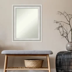 24" X 30" Non-Beveled Parlor White Bathroom Wall Mirror - Amanti Art -Home Furniture GUEST 71de2a8d da30 4301 b690 b91b667bdc2b