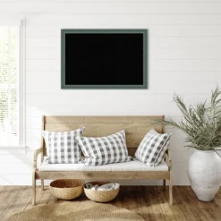 39"x27" Upcycled Wood Frame Black Cork Board Teal/Gray - Amanti Art -Home Furniture GUEST 72755bc1 a337 40a0 931d 906ebbe5fd70