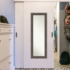 19" X 53" Hardwood Framed Full Length On The Door Mirror - Amanti Art -Home Furniture GUEST 7344d606 ba67 4ecb a195 56a24d2297a4