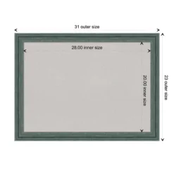 31"x23" Upcycled Wood Frame Gray Cork Board Teal - Amanti Art -Home Furniture GUEST 73b8ec1a 76ee 41d3 b050 acdb18f2ebf1