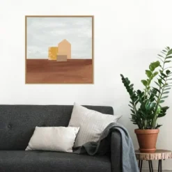 22" X 22" Homey Landscape II By Courtney Prahl Framed Canvas Wall Art Light Brown - Amanti Art -Home Furniture GUEST 73ed1870 9a72 42e2 ba0b 85dba813e164