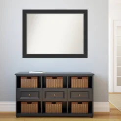 43" X 32" Non-Beveled Corvino Black Wood Wall Mirror - Amanti Art: Modern Rectangle, Includes Mounting Hardware -Home Furniture GUEST 745c990e 305e 43c2 9a84 e9a2989f4229