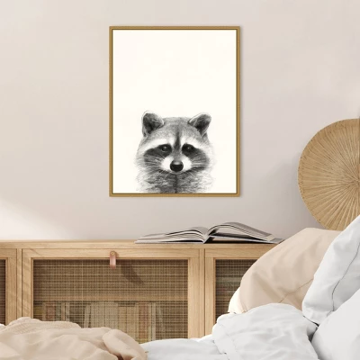18" X 24" Animal Mug II Raccoon By Victoria Borges Framed Canvas Wall Art Gold - Amanti Art 7 18" X 24" Animal Mug II Raccoon By Victoria Borges Framed Canvas Wall Art Gold - Amanti Art - Image 5