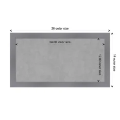 26"x14" Edwin Framed Magnetic Board Gray - Amanti Art: 100% Real Wood, Steel, Wall-Mounted, Organizational Tool -Home Furniture GUEST 756880bb 908d 4b06 b3d0 954966cf4311