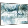 33" X 22" Blue Tree Reflections By Katrina Pete Framed Canvas Wall Art Gray Wash - Amanti Art -Home Furniture GUEST 75de7025 8411 4575 be7e 2fce02ed9304