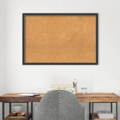 38"x26" Stylish Wood Frame Natural Cork Board Black - Amanti Art: Wall Mount, Decorative, 2ft X3ft -Home Furniture GUEST 77bcf52b 7b32 4f90 b5e9 8cefeaf5c004