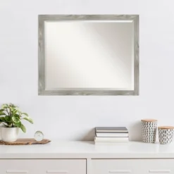 30" X 24" Dove Square Framed Wall Mirror Graywash - Amanti Art -Home Furniture GUEST 784da7b4 7f98 4f93 80e0 3f436db437d0