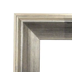 Amanti Art Bel Volto Silver Petite Bevel Wood Bathroom Wall Mirror 27 X 21 In.