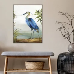 22" X 30" Blue Heron By Aimee Wilson Framed Canvas Wall Art Gray Wash - Amanti Art -Home Furniture GUEST 79a427b0 8283 474b a8d0 ef8bab17fe12